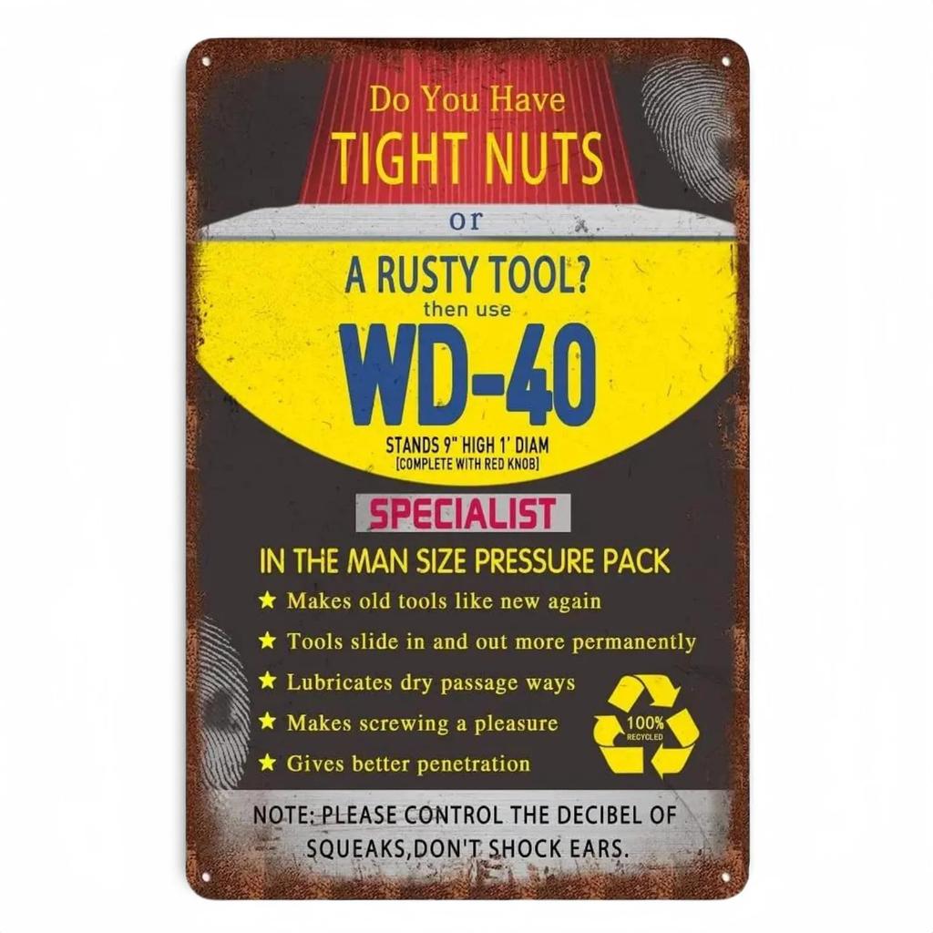 Dann benutze WD 40 Blechschild Lustiges Zitat Garagenwandplakette Humorvolle Buchstaben Man Cave Deko Metallschild Ideales Geschenk für Freunde Liebhaber