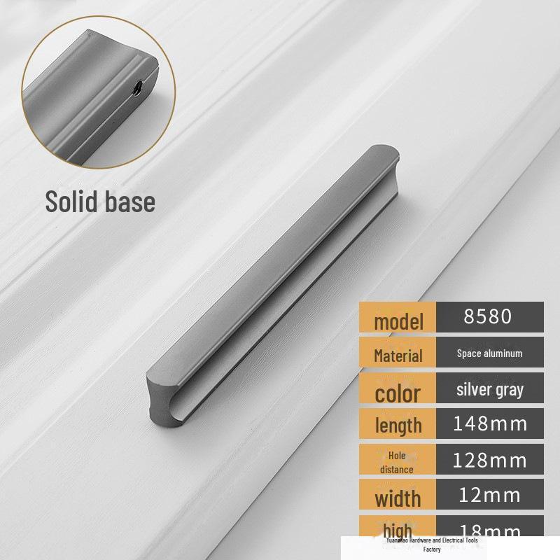 Černá a šedá moderní luxusní úchytka zásuvky skříňky