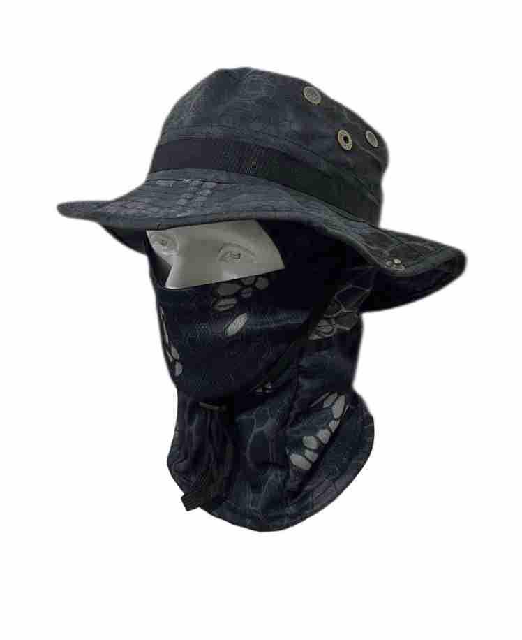 Větruodolná maskáčová sada čepice: Kulatá rybářská čepice s okrajem pro cestování v přírodě a horolezectví