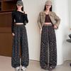 2026 Neuer Stil Damen Leopardenmuster Weite Beine Hoher Bund Lässige Hose