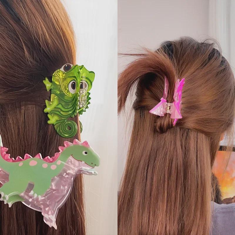 Dinosaur Lizard Shark Hair Clip - Cute Acrylic Accessory