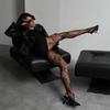Kave High Elastic Black Hollowed Lace Fishnet Patterned Tights for Women Soft Nylon Solid Color Sweet Panyhose Toe Reinforcement