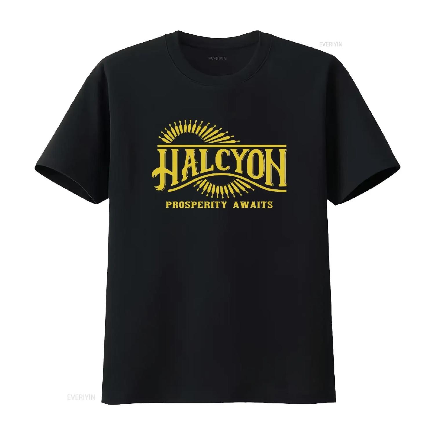 

New T Shirt Halcyon Colony Logo Funny American Usa Size S 5XL vintage Washed fashion Versatile homme Soft Unisex graphic XXXXXL чорний