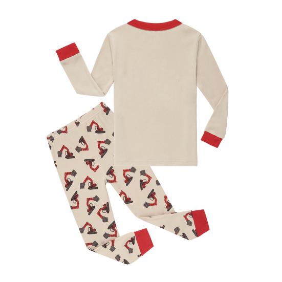 2-częściowy zestaw piżam dla dzieci z długim rękawem, nadrukiem w T-shircie i spodniami, miękka dzianinowa bielizna nocna dla chłopców i dziewcząt, wygodna, świąteczna bielizna nocna