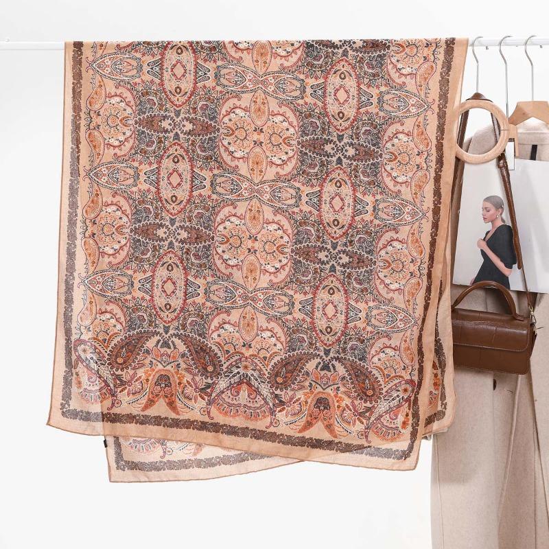 Fashion Women's Large Size Cotton and Linen Scarf Fashion Spring and Summer Scarf Sunscreen Beach Towel