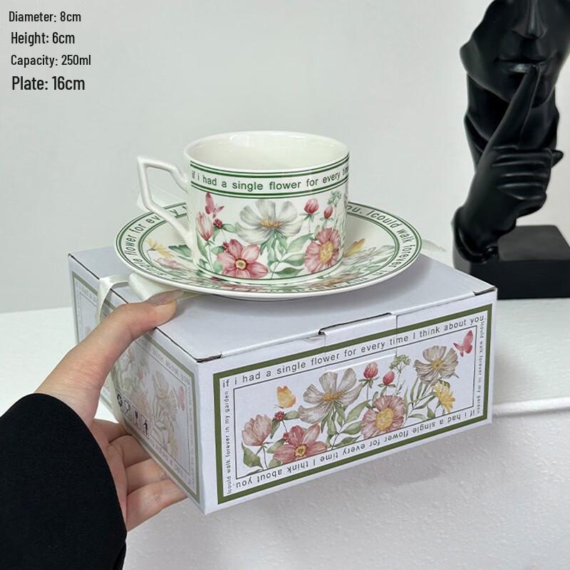 Ceramic Coffee Cup & Saucer Set