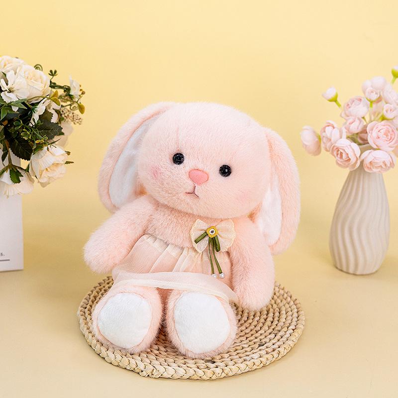 Girl Heart Flower Skirt Rabbit Plush Toy Girl Birthday Gift Bow Cat Office Pillow Soothing Doll