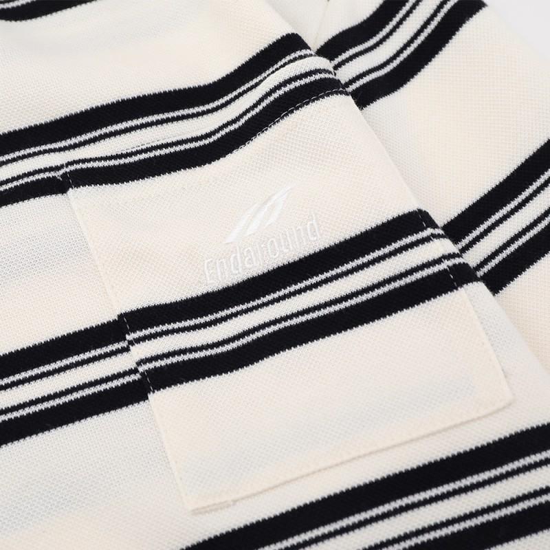 Mens Striped Color Block Long Sleeve T Shirt Loose Fit Casual Street Style