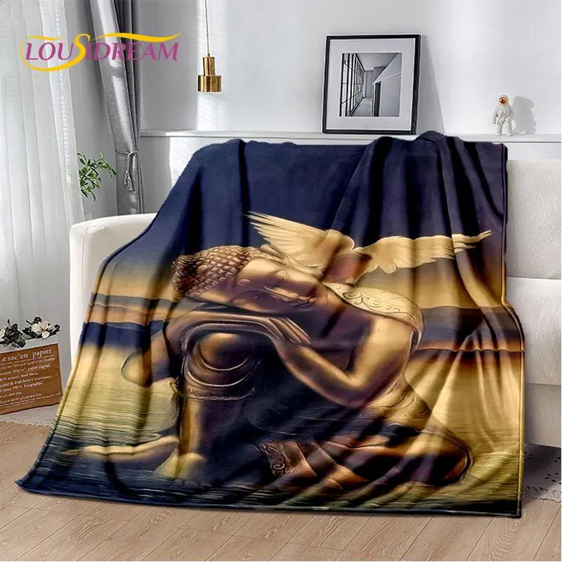Manta de felpa suave de Buda Sakyamuni budismo fe religión, manta de franela para sala de estar, dormitorio, cama, sofá, oración