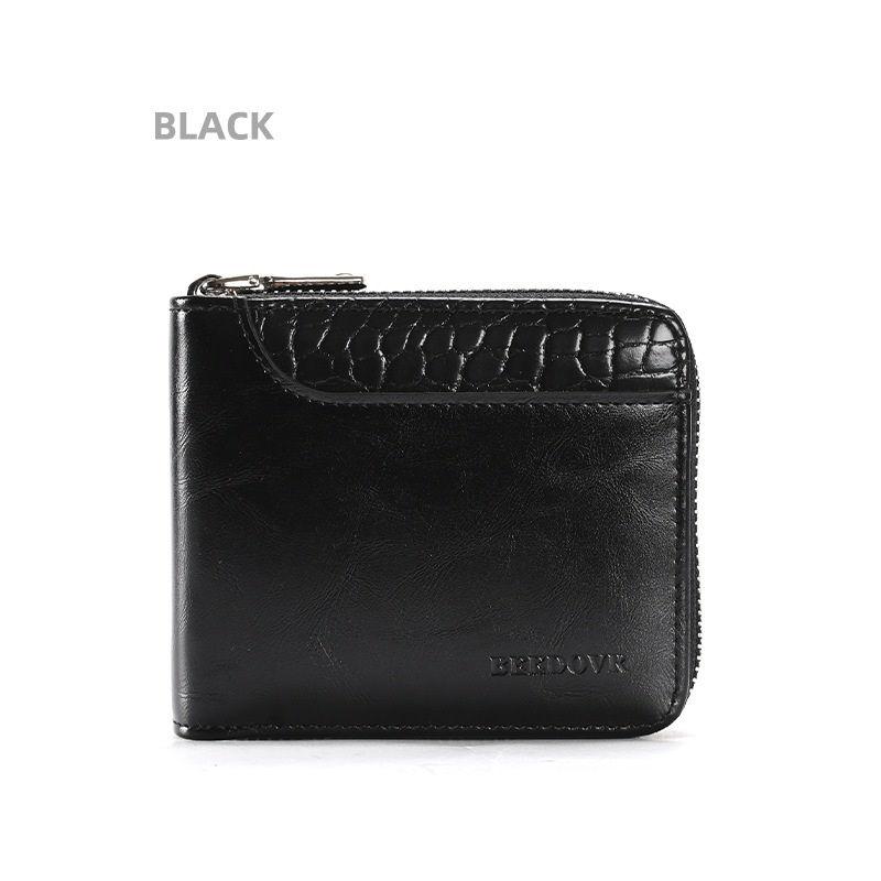 RFID Anti Theft Zipper Card Holder Vintage Design Men Fashion Purse Wallets Money Pack GZW