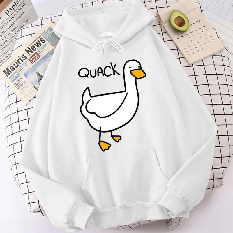 Süßer Enten Hoodie Modischer Druck Damen Freizeit Pullover Hoodies Winter Herbst Sweatshirt Teenager Hoodie