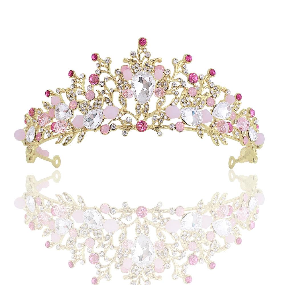 New Wedding Birthday Headband Headband Crown Baroque Rhinestone String Crystal Bridal Handmade Crown Accessories