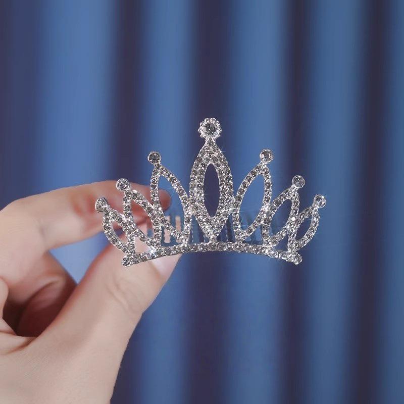 Dívčí princeznovská korunka sponka do vlasů ozdoba hlavy - Dětské vlasové doplňky na narozeniny a vystoupení