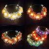 1PC LED Light New Simulation Flower Women Girl Beach Headband Wedding Birthday Favor Hairband Garland Hairband Glowing Wreath