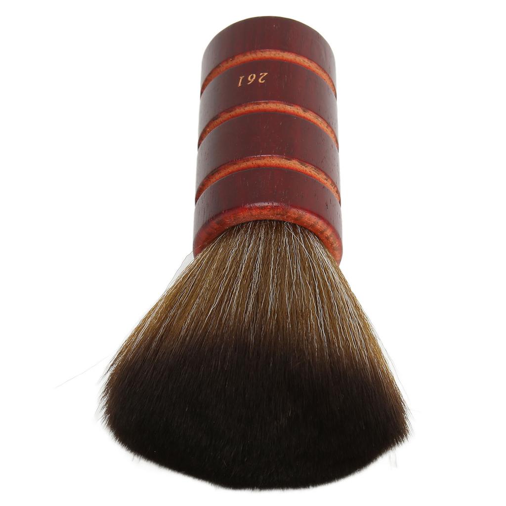 Wooden Face Duster Brush Lightweight Professional Cleaning Neck Duster Brush for Barber Shop Brown