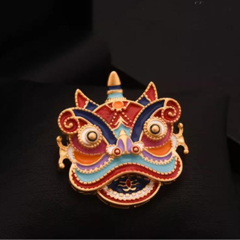 

1Pc Classical Elegant Lion Brooch Pin Chinese Aesthetics Retro Personalized Jewelry Accessories Trendy Charm Gift Spread Culture