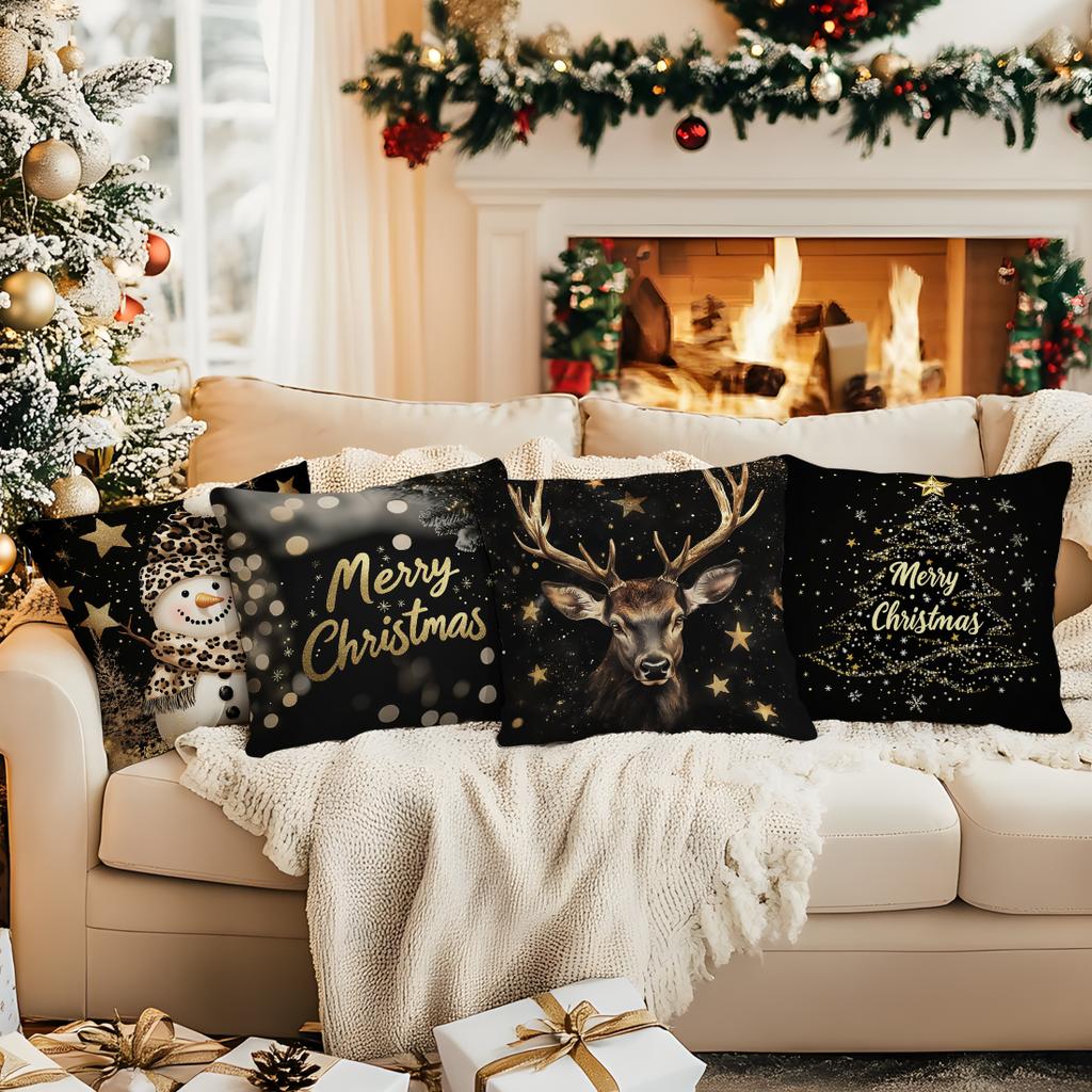 Christmas Decorations Pillowcase Printed Polyester 45X45Cm Throw Pillowcover Decorative Sofa Cushion Pillowslip Home Decor