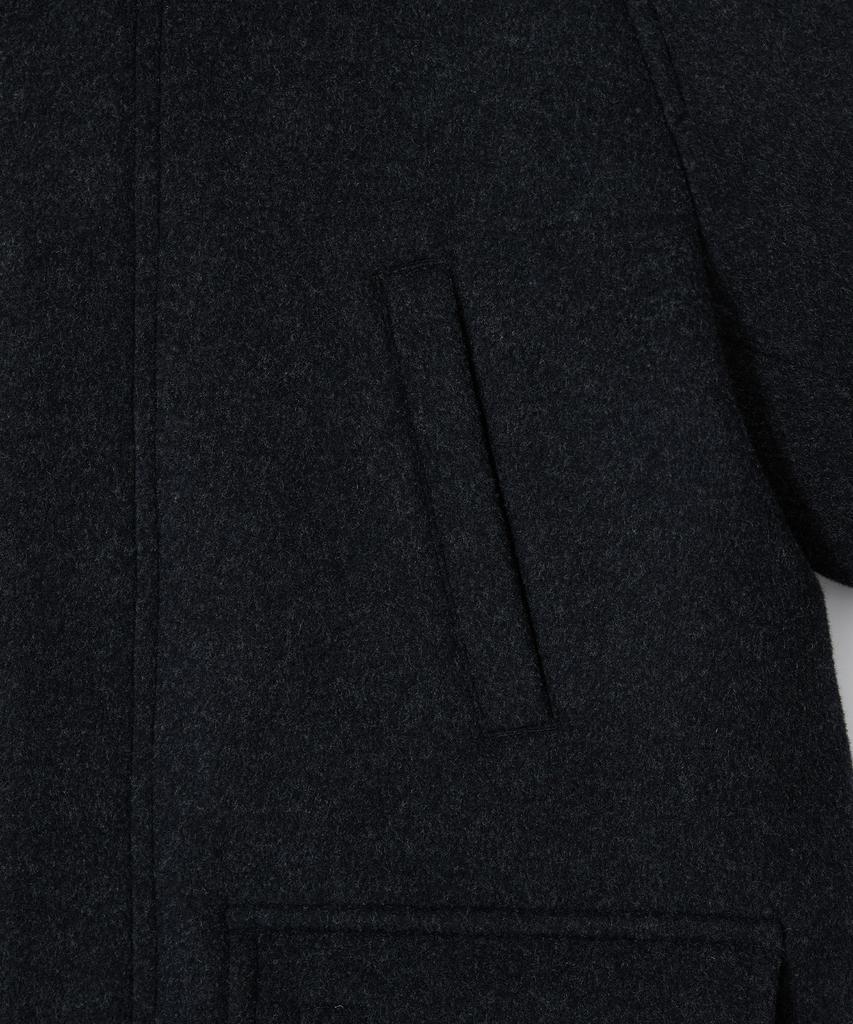 HORLISUN Longgrove Wool Hood Half Coat Melange Black
