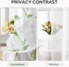 Green and White Privacy Sheer Curtains Length 2 Panels,Leaf Floral Printed Light Filtering Semi Sheer Window Curtains Drapes for