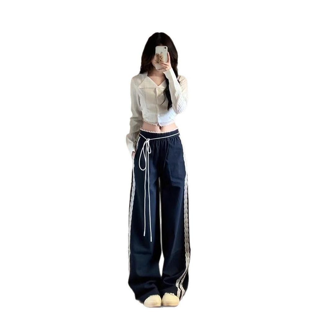 Herbst Neue Damen Spicy Cargo Hose - Locker Geschnittene Gestreifte Freizeithose