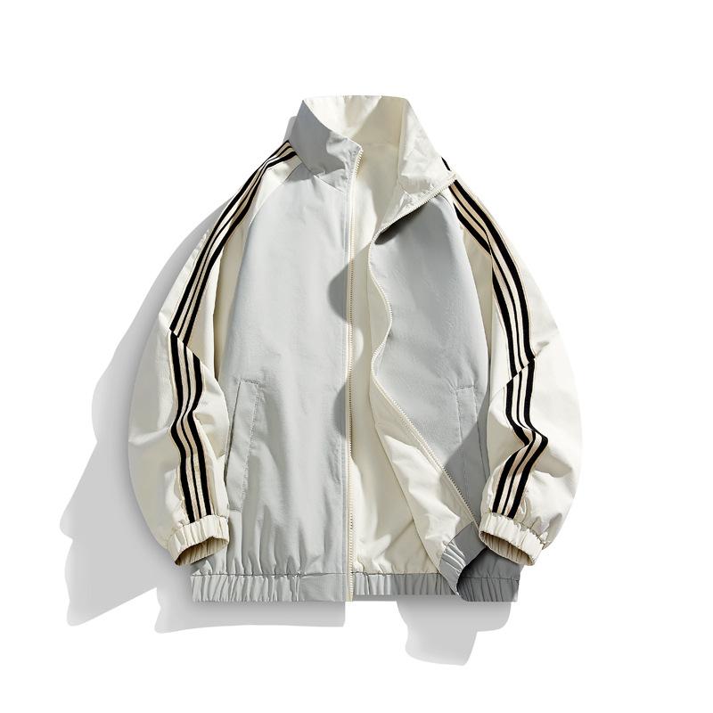 Jacket Men's Reversible Jacket Spring and Autumn New Korean Version Trend Versatile Top Men's Three-pole Stand-up Collar Jacket for Men