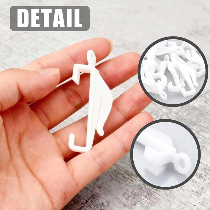 50/100Pcs Curtain Hooks Plastic Curtain Glider Hooks Set Curtain Track Hook Hanging Drapery Hooks for Door Window Shower Curtain