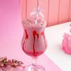 30Pcs Pink Paper Straws for Drinking, Cute Pink Bow Party Straws Bulk for Juice Coffee Tea Cocktail Milkshake