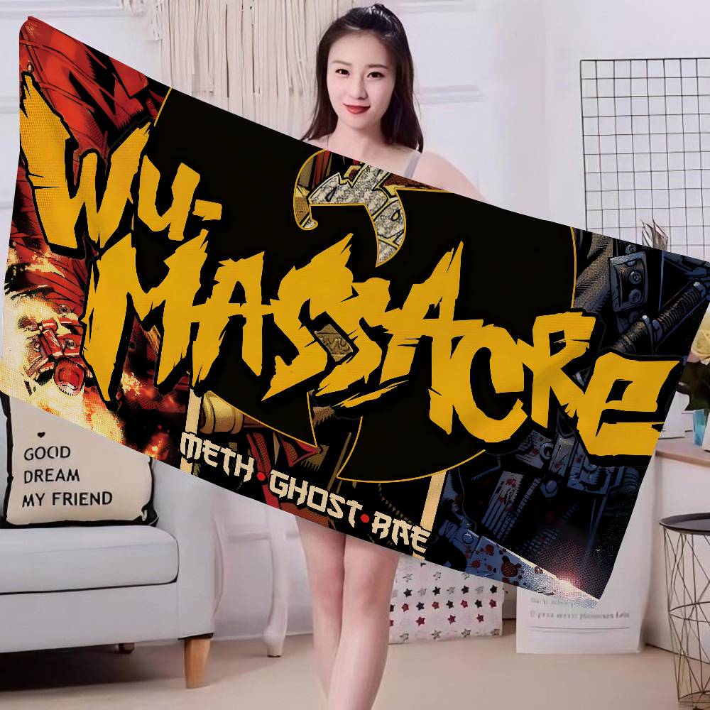 WU-T--TANG CLAN Band Anime Beach Swimming Towel Soft Absorbent Washcloth Children's Gifts for Kids Travel Camping Gym