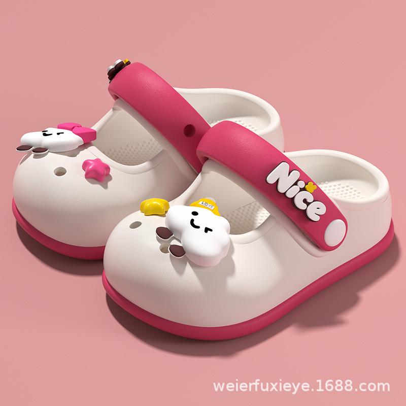 Children's Closed-toe Sandals for Summer, Cartoon Style for Boys and Girls, Non-slip Soft-soled Beach Shoes, Cute Baby Clogs
