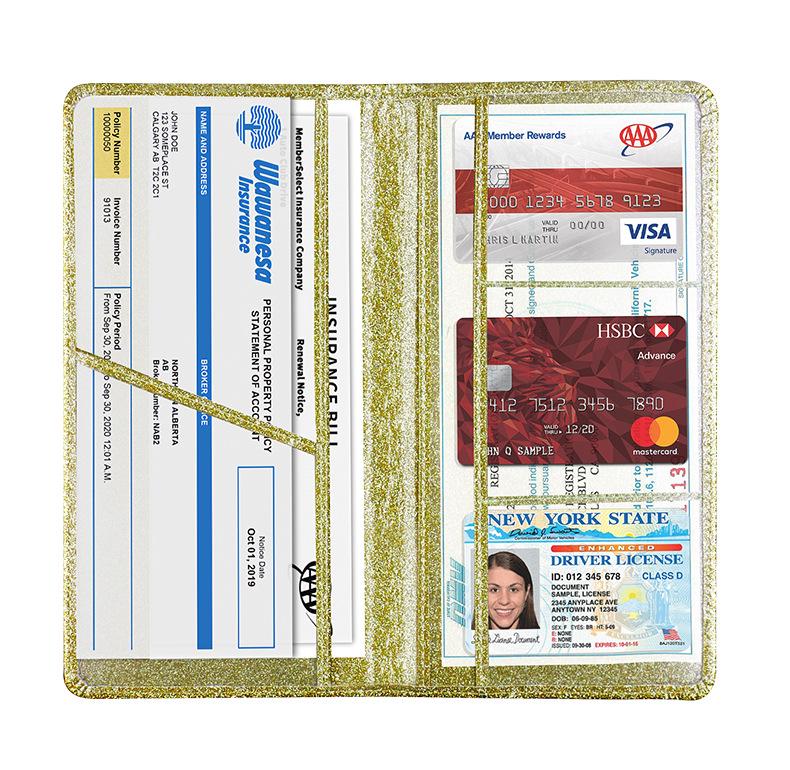 In-Stock Car Document Protector: PU Leather Insurance & Registration Card Holder Wallet