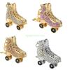 24TE Ice Skates Keychain Sparkling Crystal for Rhinestone Keyrings Car Bag Pendant Purse Handbag Charm for Women Girls