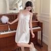 Seda de hielo verano nuevo camisón femenino sexy deseo puro dulce estilo princesa fino tirantes pijamas ropa de estar en casa de verano
