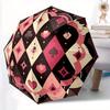 1pc Pink Plaid Pattern Automatic Open/Close Umbrella, Portable Folding Umbrella for Everyday Use Yy250826029