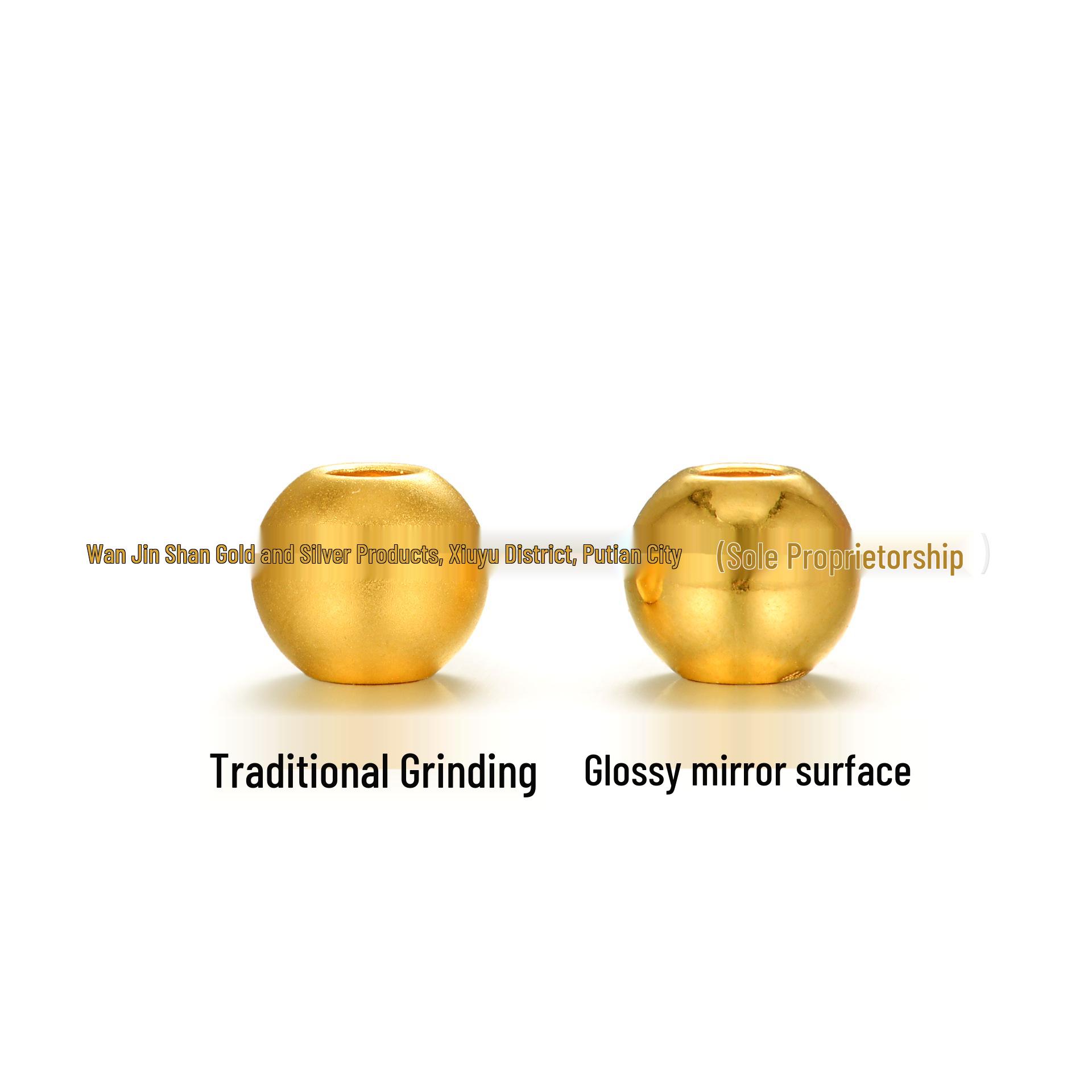 Shuibei 999 Pure Gold Round Beads 0.1g - DIY Lucky Bracelet Beads