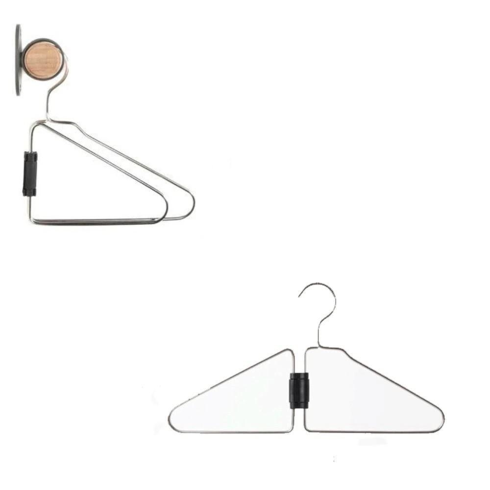 Non-Slip Foldable Metal Hangers Portable Stainless steel Closet Organizers Adjustable silver color Space Saving Hangers