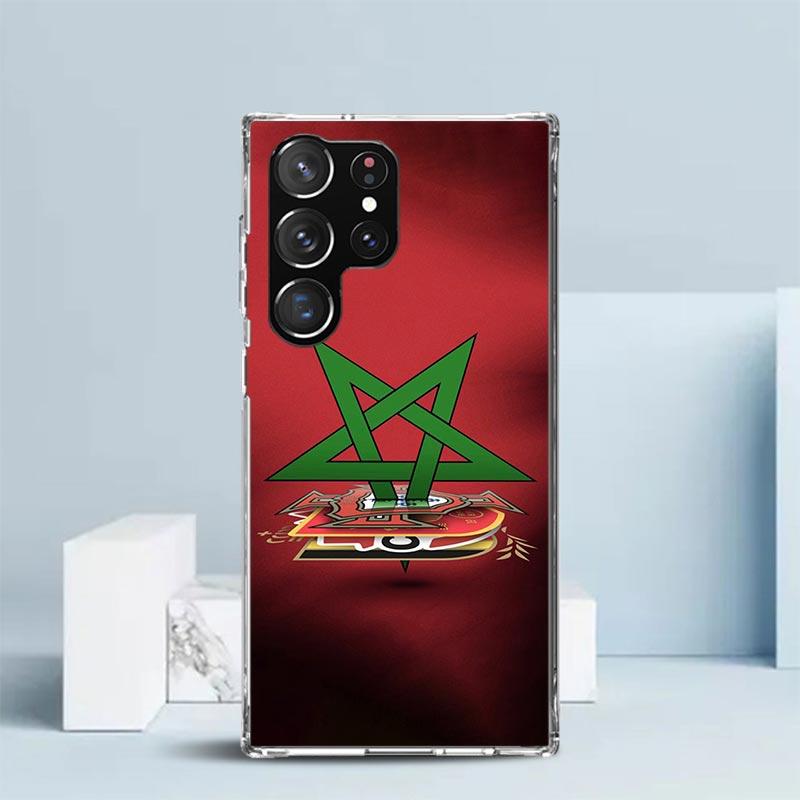 Morocco Flag Phone Case For Samsung Galaxy S24 S25 Edge S26 Ultra S22 S23 Plus S21 + S20 FE Soft TPU Back Cover Galaxy S22 S23 S