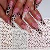 Brown Black Pink Colors Leopard Print Nail Stickers Self-Adhesive Nail Sliders  DIY Nail Decoration