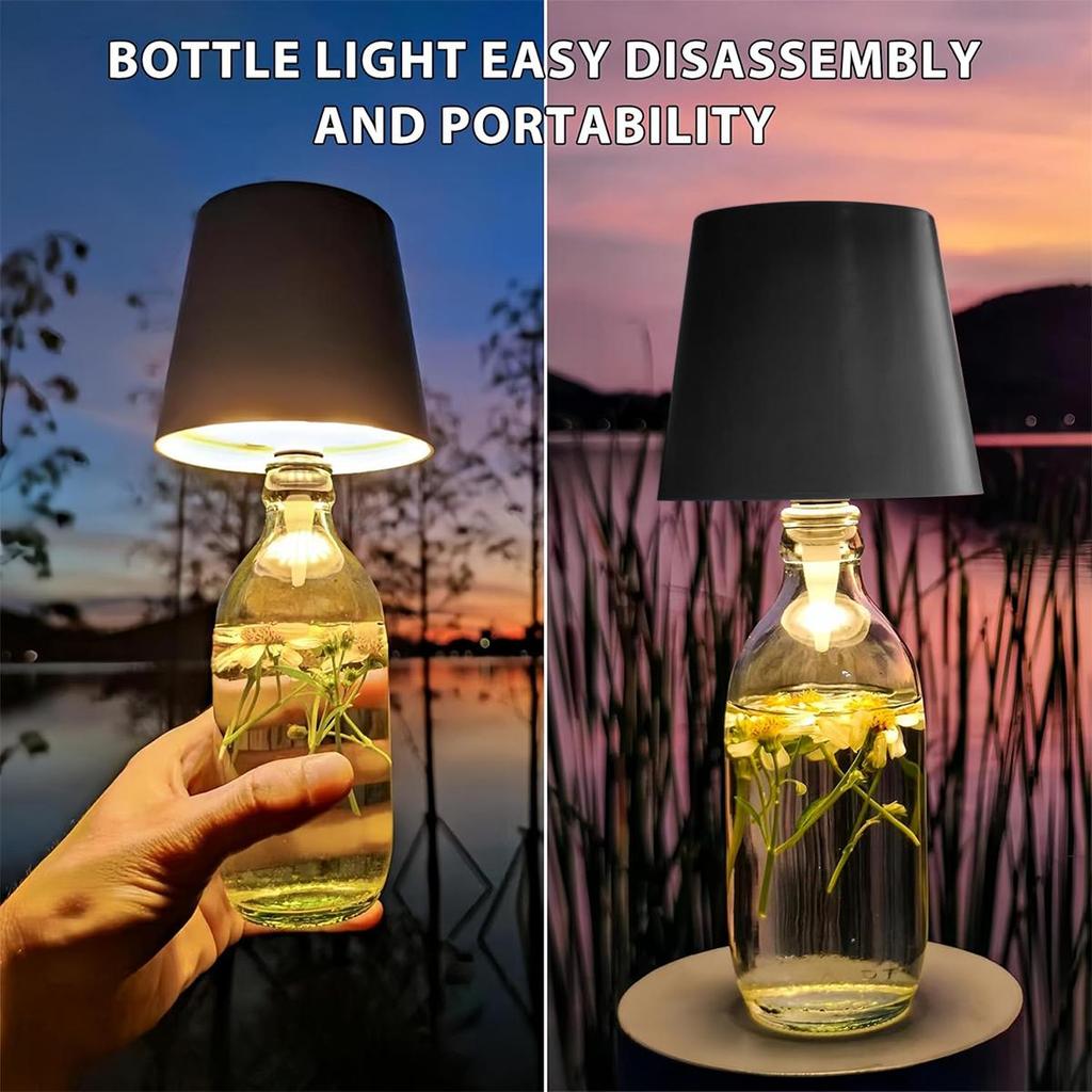 Wireless Touch Control Bottle Table Lamp Reading Usb Rechargeable Adjustable Brightness White Wine Lights Mini Night Light Lamps