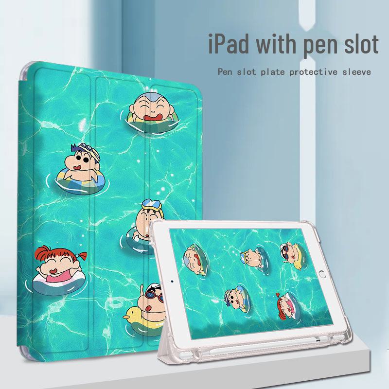 Protective case for iPad Pro 10.2, iPad Air 4/5, and tablets up to 11 inches featuring Crayon Shinchan designs.