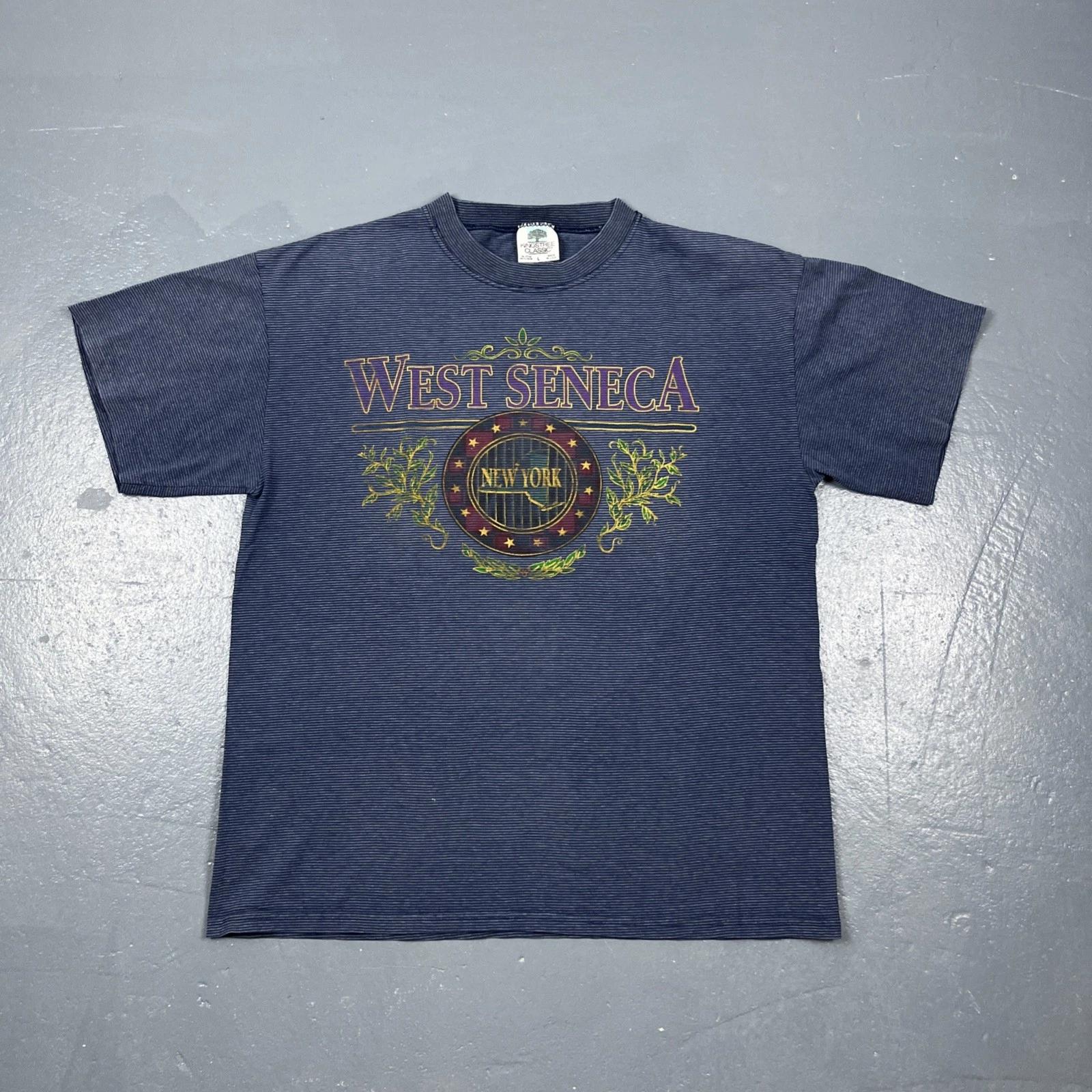 

Vintage West Seneca, NY Souvenir Graphic Tshirt Blue Large Single Stitch Casual S