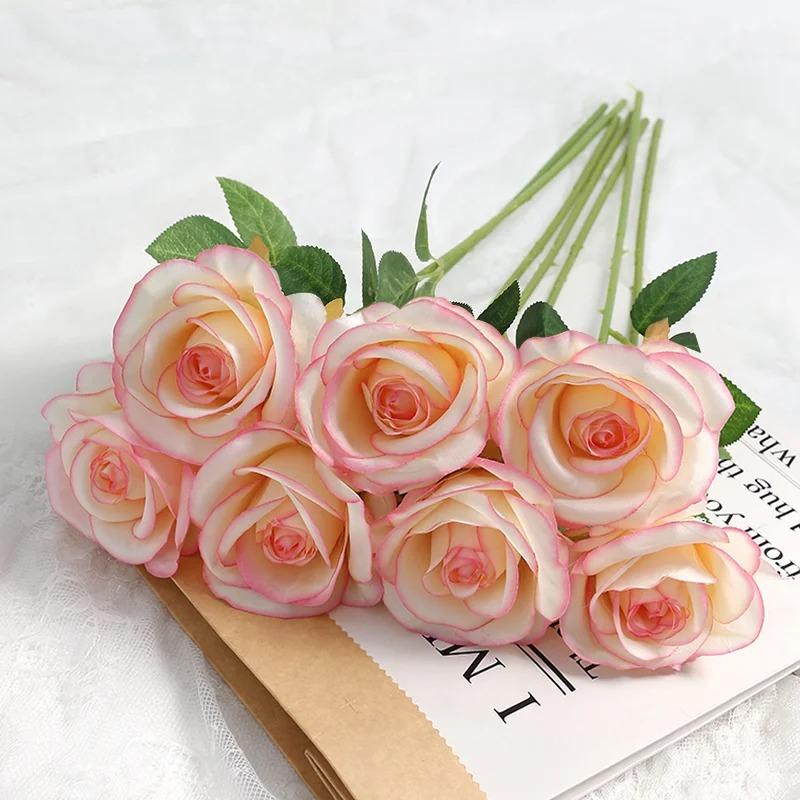 3/5Pcs Artificial Rose Flowers Bouquet For Home Room Decor Bridal Wedding Bouquet Centerpieces Flower Garden Floral Arrangement