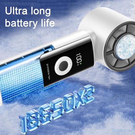 Handheld Cooling Fan 90 Degree Adjustable Foldable Mini Fan with Ice Cooling Personal Air Conditioner for Travel Office Outdoor