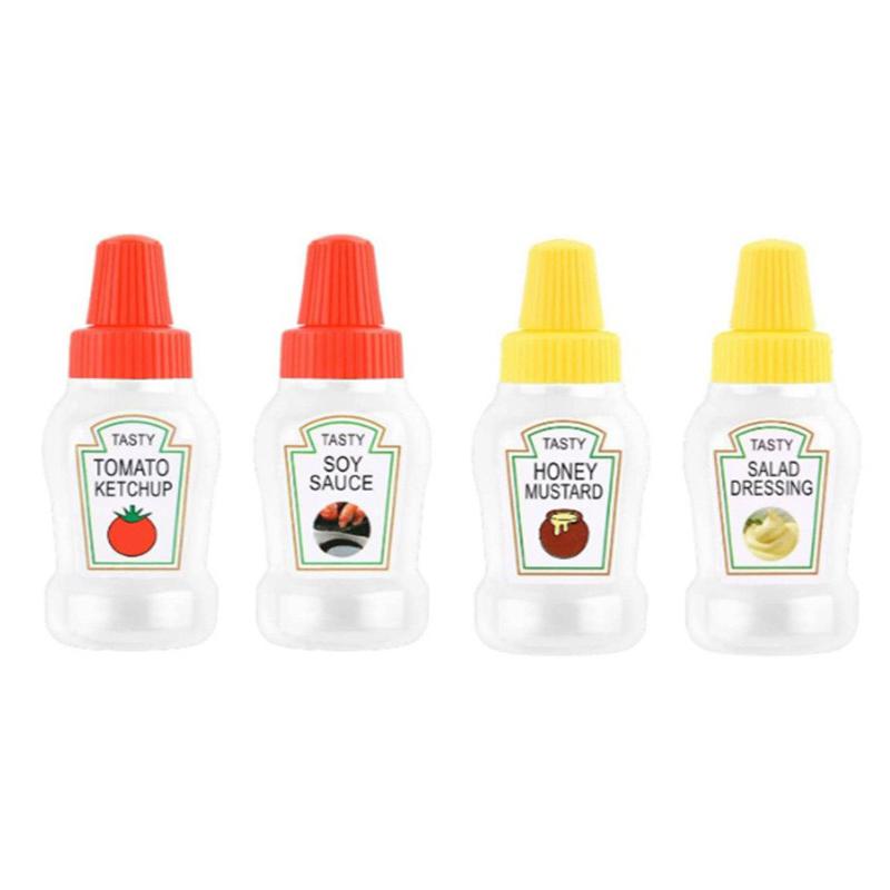 25ml Mini Condiment Bottle Squeeze Bottle Sauce Camping Squeeze Bottles for BBQ Ketchup Oil Soy Sauce Kitchen Essentials TWZH02