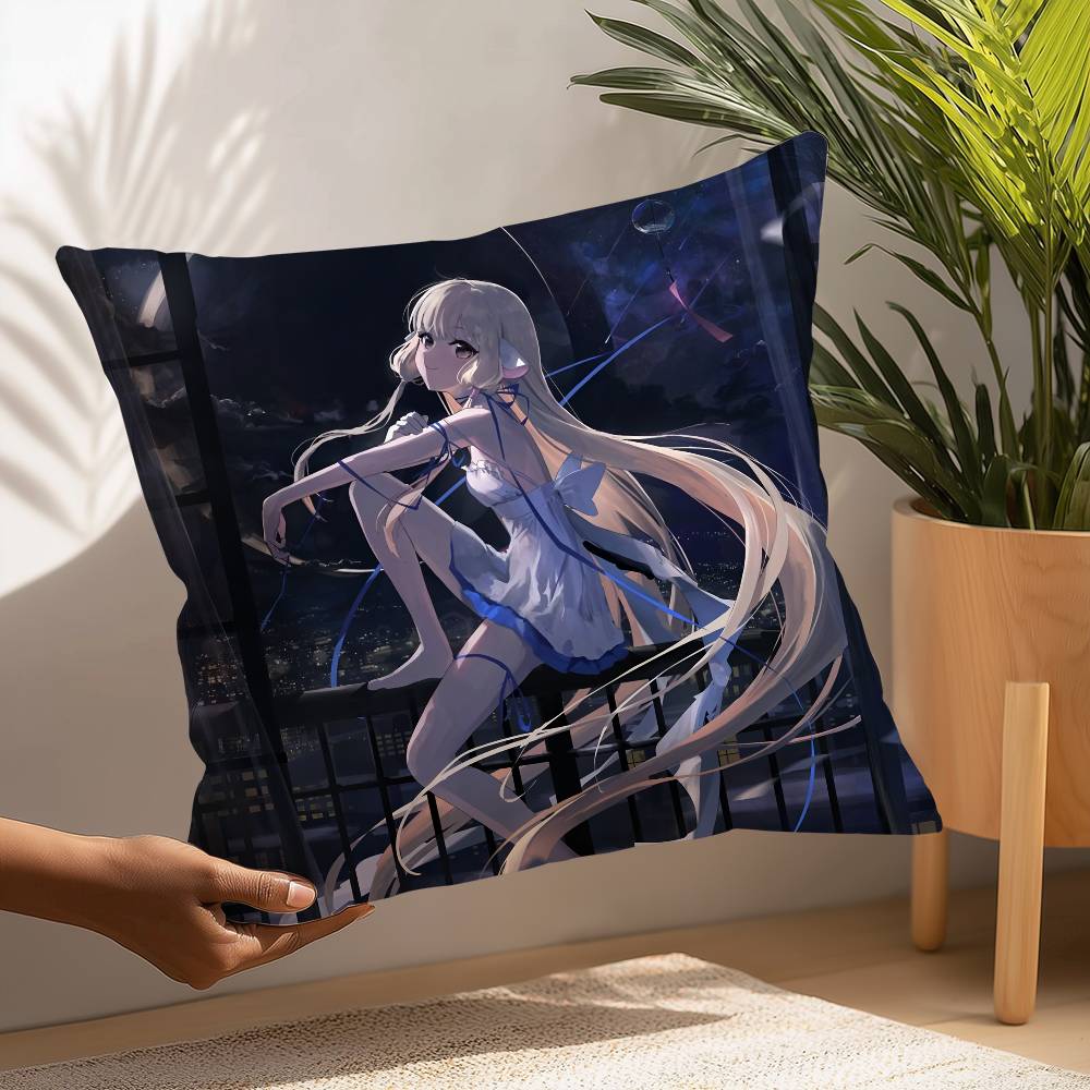 C- Chobits canvas Söt Anime Kuddfodral Plyschtyg Mjukt Kuddfodral Dubbelsidigt Tryck Kuddfodral Hushållspresenter