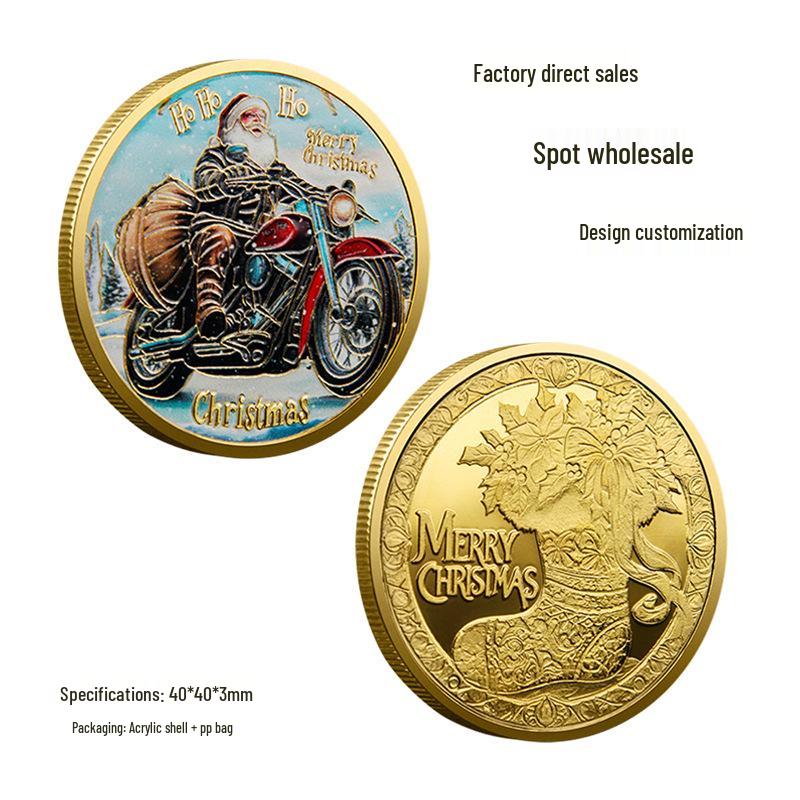 Christmas Santa Claus Commemorative Coin - Holiday Gift and Lucky Medal
