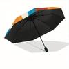 1pc Abstract Waves Automatic Open/close Folding Compact Umbrella, 8 Rib Sturdy Canopy, Lightweight Portable, Everyday Use, Gift,,102