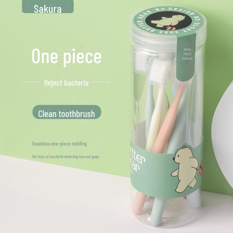 "Sakura Family Pack: Soft Bristle Wide-Head Toothbrush for Unisex Gum Protection"