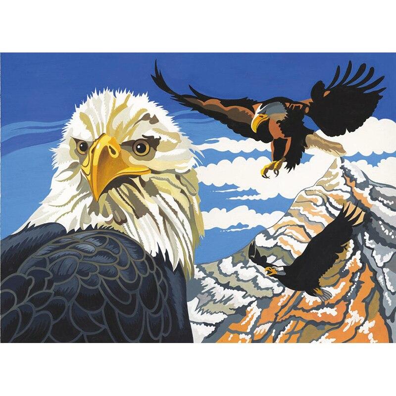 New 5D DIY Diamond Painting Eagle Head Diamond Embroidery Animal Cross Stitch Full Round Drill Home Decor Manual Art Gift