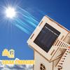 LIOOBO Wooden 3D Puzzle Solar Windmill Craft Kit DIY Miniature House Summer Vacation Boys and Home Decor - Solar-Powered, Paintable, Assembly,