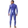 Tuta Holografica Trasparente da Uomo Manica Lunga Full Body Zip Posteriore Catsuit Clubwear